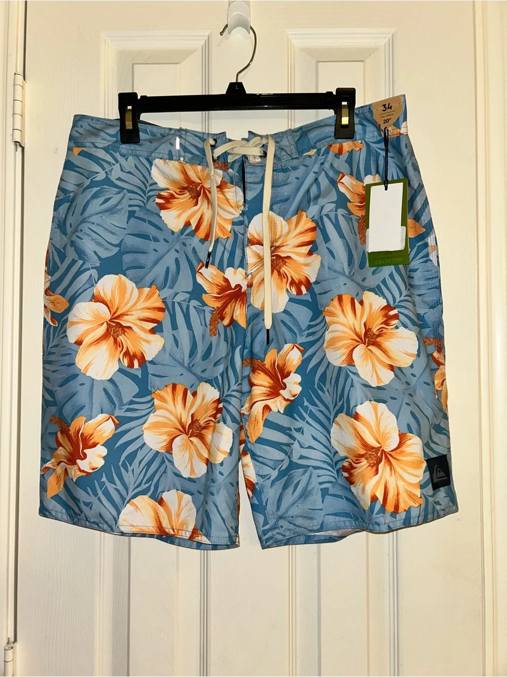 NWT$45 Quiksilver Men's Everyday Classic Floral 20” Board Shorts Seaport Size 34